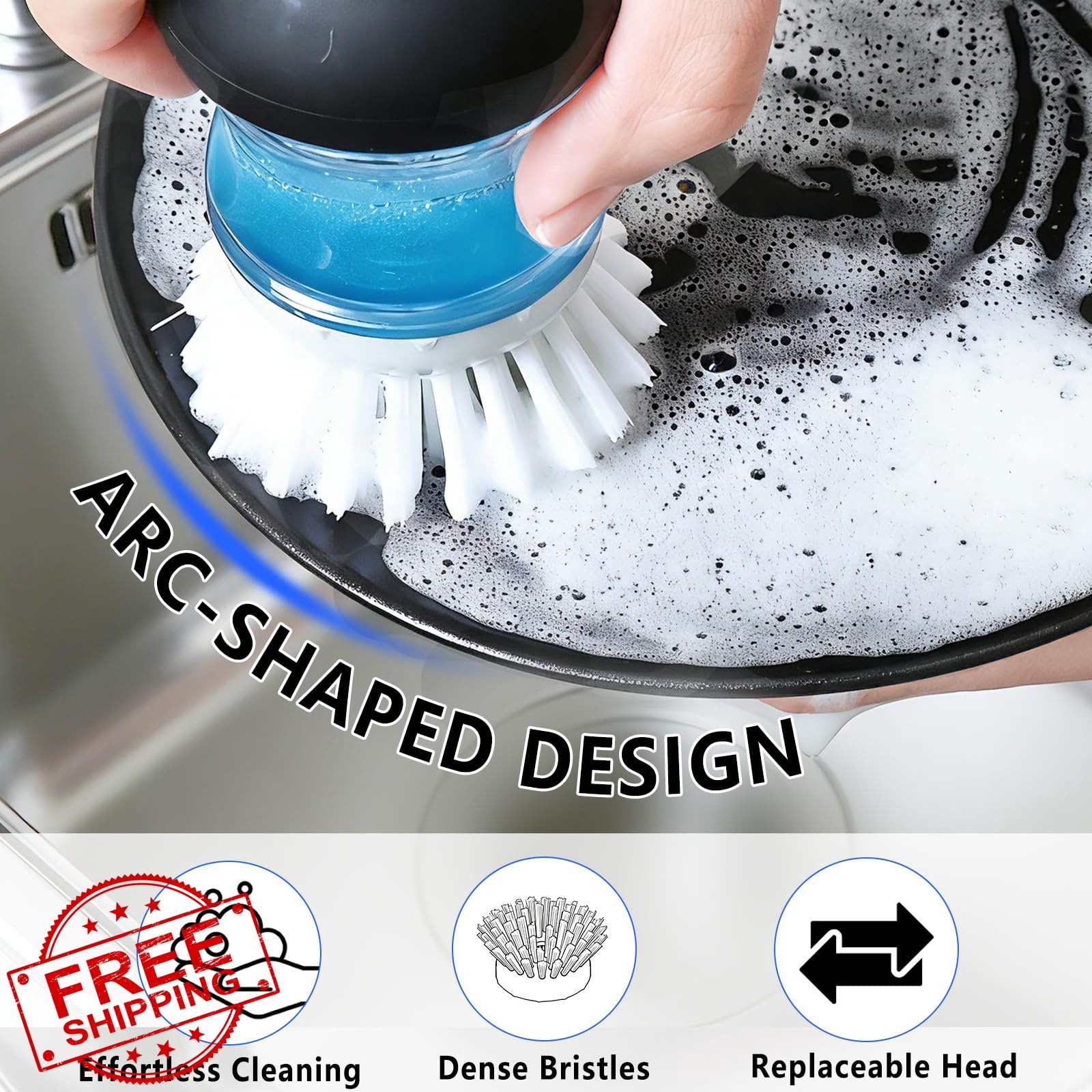 MiUWUU White Round Brush Refills for OXO Dish Brush