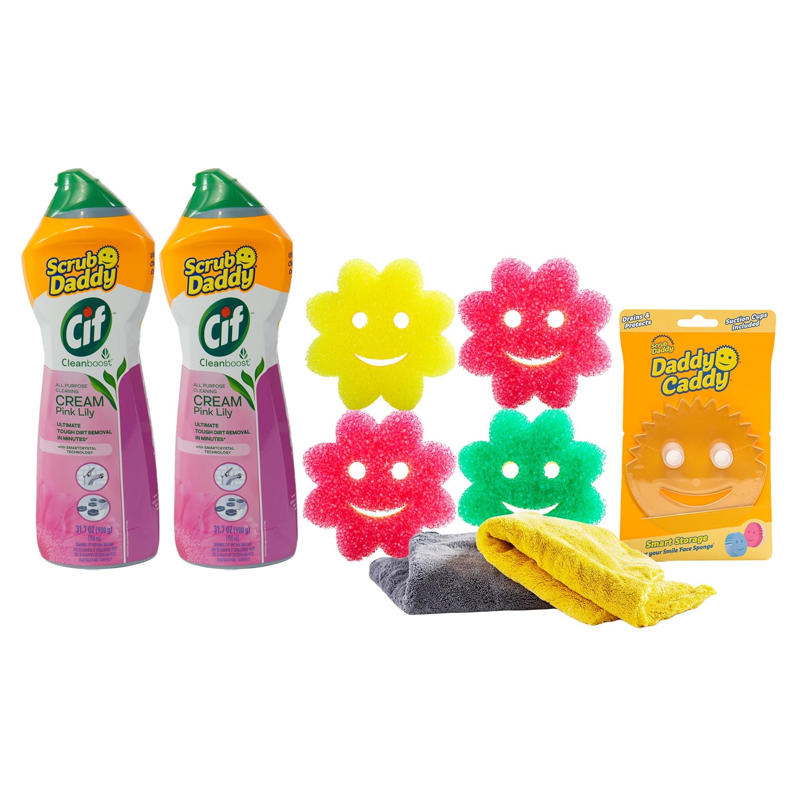 Cleaning Supplies Kit – Cif Floral Bundle – Includes Scrub Mommy Dish Sponges…