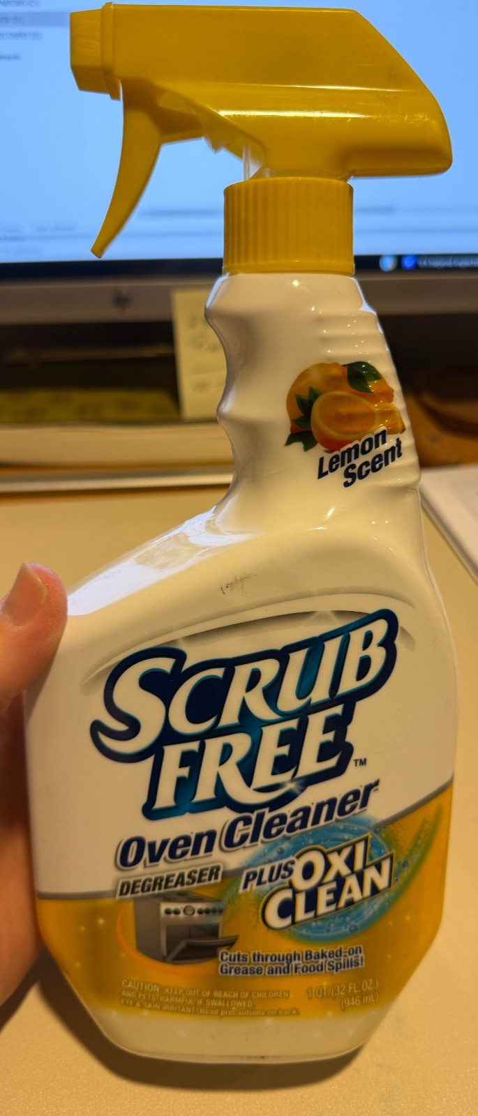 Scrub Free Oven Cleaner with Oxi Clean, Lemon Scent, 32 oz FullO