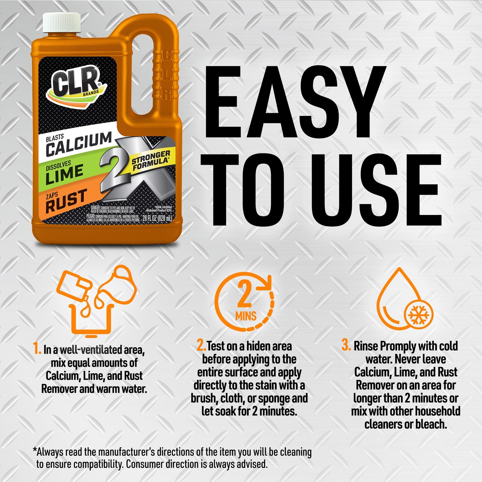 Calcium Lime Rust Remover Descaler Heavy Duty 28oz Bottle Commercial Household