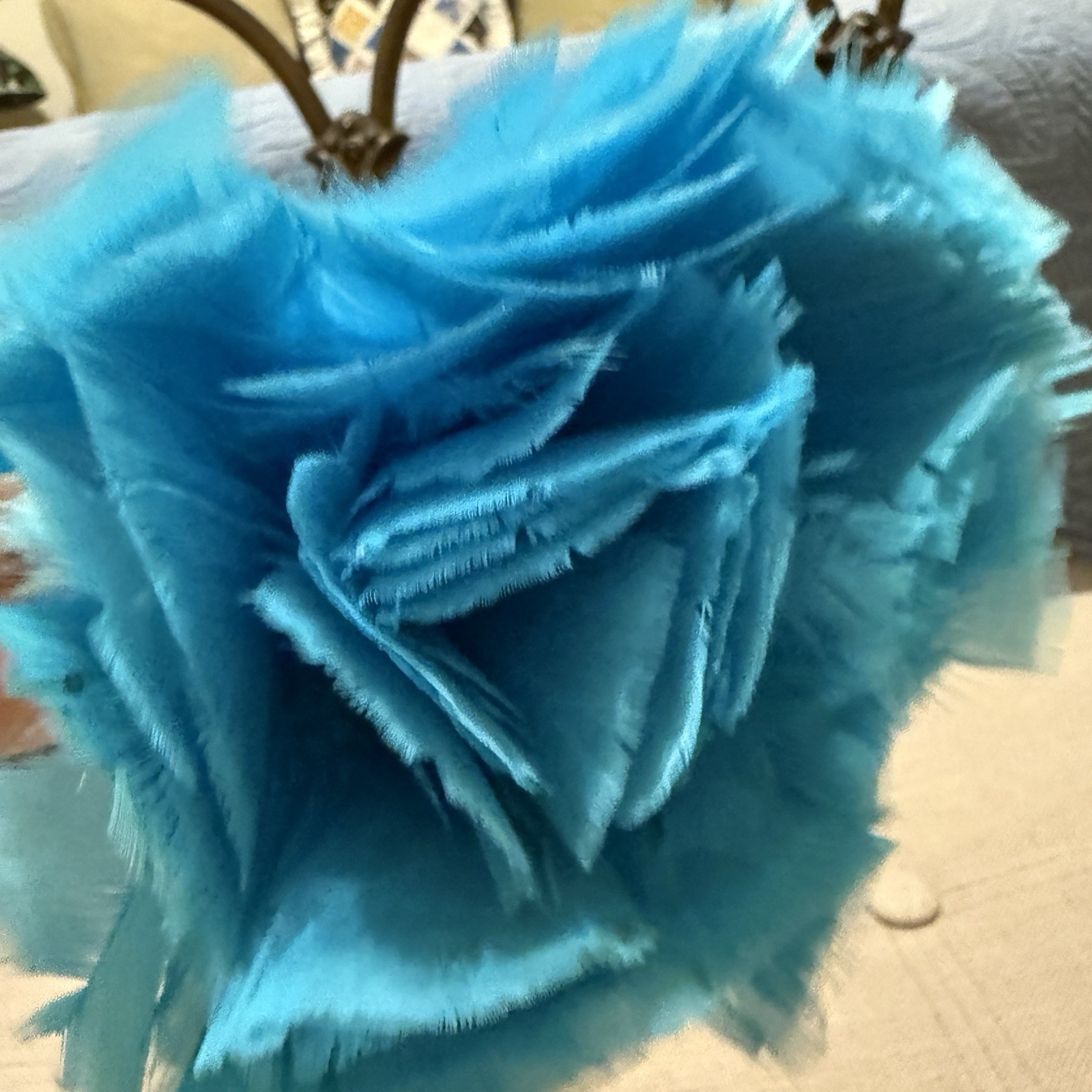 Vintage Feather Dusters Set Of 2 Blue Green Plastic Handle 14” Theatre