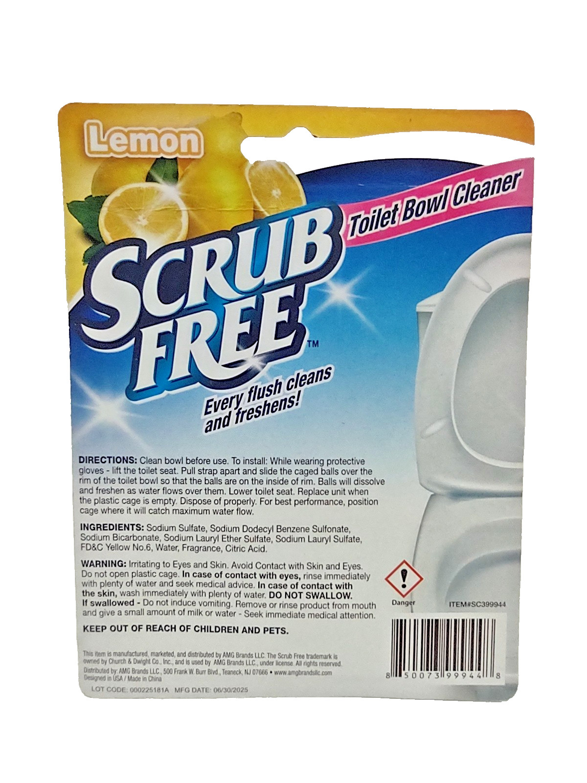 4x Scrub Free Lemon Automatic Toilet Cleaner Rim Hangerb 4x Balls 2 oz Ea SEALED