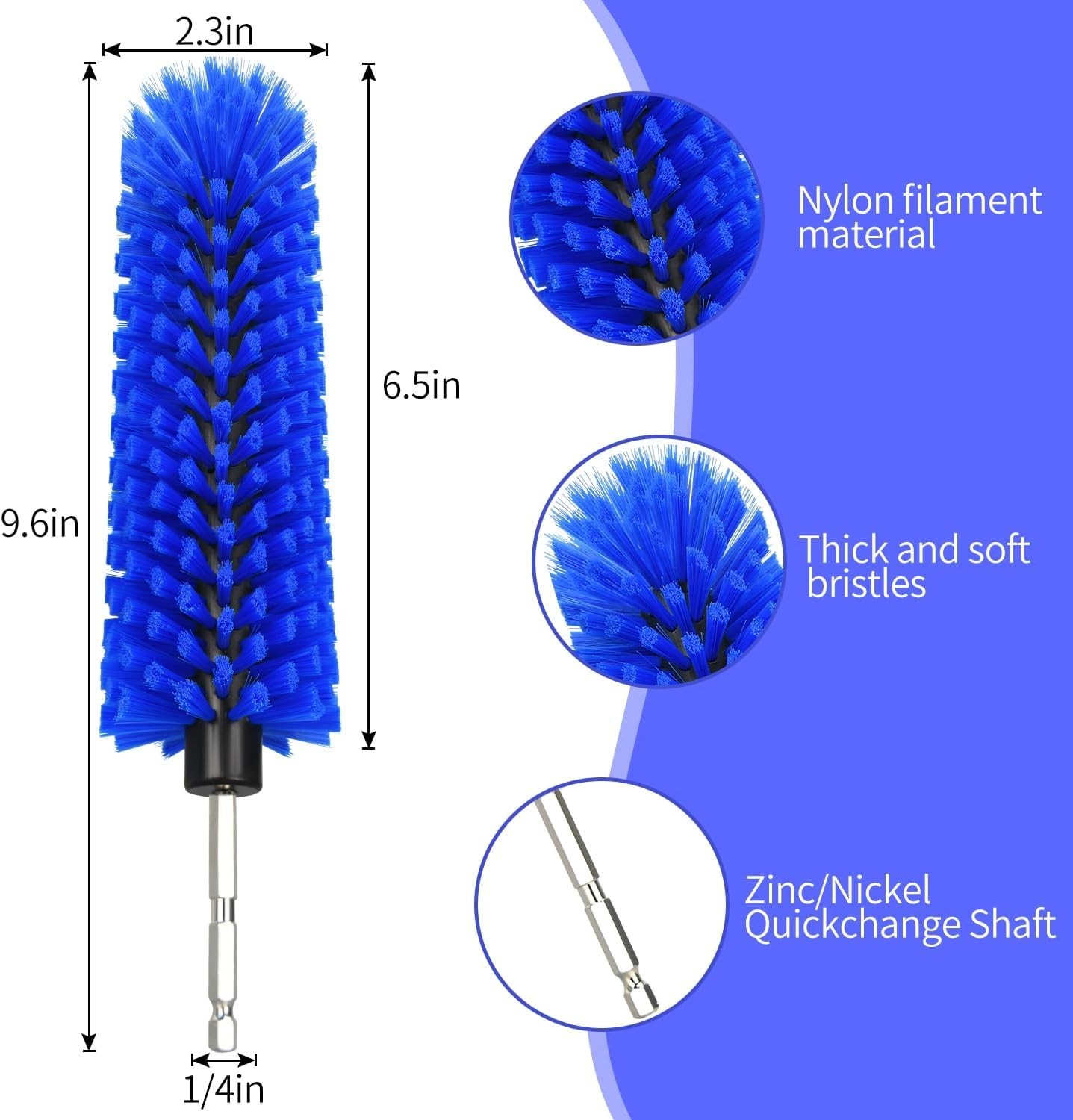 Drill Brush for Car Wheel and Bottle, Highly Dense and Durable Car Cleaning Brus
