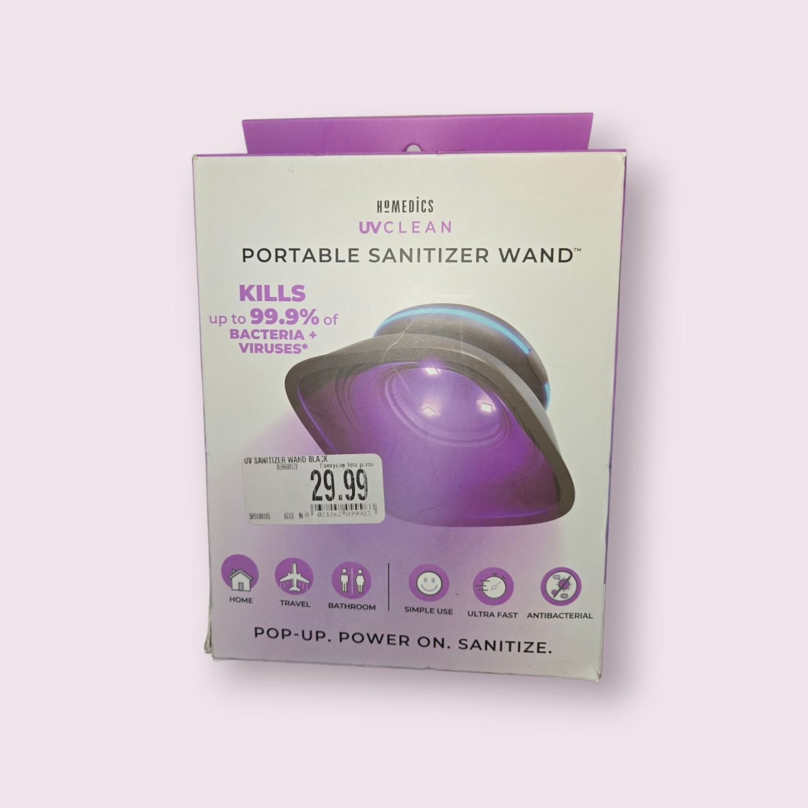 Homedics UVClean Portable Sanitizer Wand New In Opened Box