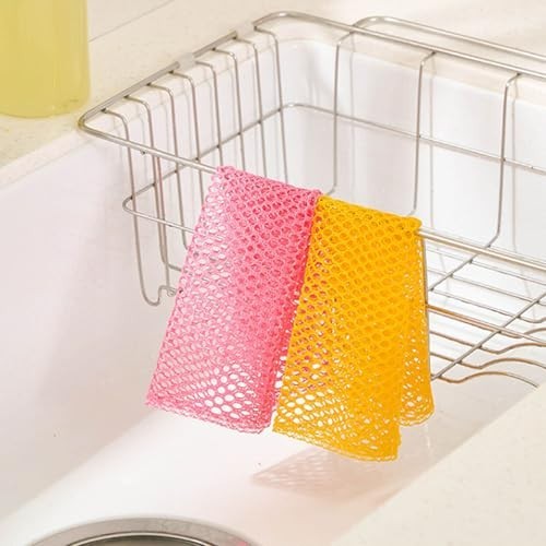 Quick-Dry Dish Washing Net Scrubber – Innovative Mesh Cloth, No Smell, 11.5×11.5