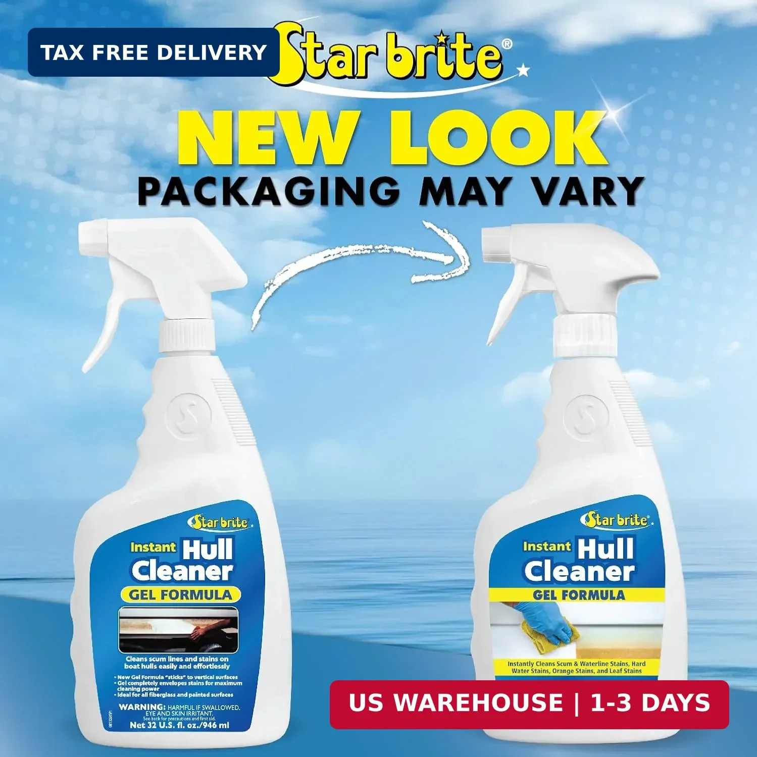 STAR BRITE Instant Hull Cleaner – 32 Oz Gel Spray – Easily Remove Stains, Scum L