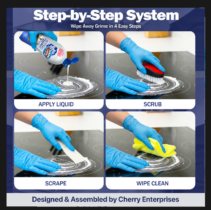 Cherry Enterprises Cooktop Rescue Kit – Glass & Ceramic Stove Cleaning System