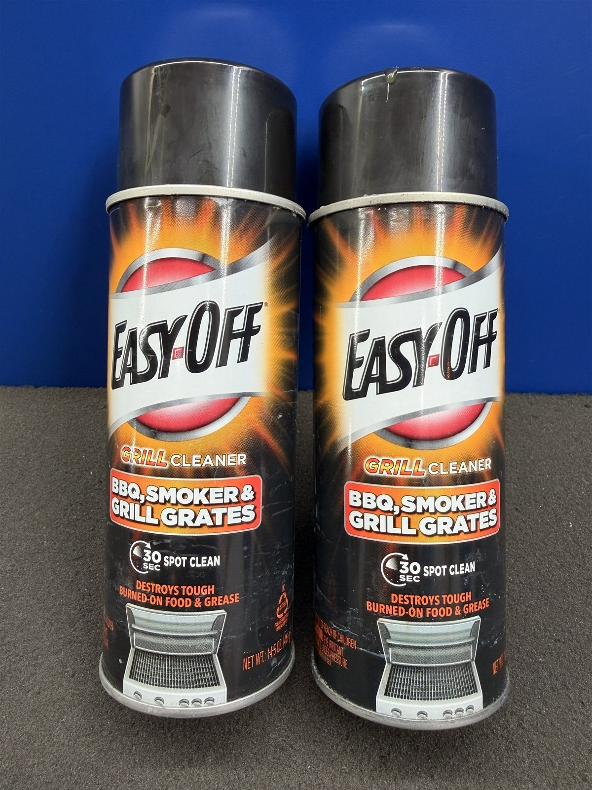 NEW LOT OF 2 EASYOFF GRILL CLEANER BBQ SMOKER GRATES DESTROY TOUGH GREASE STAINS