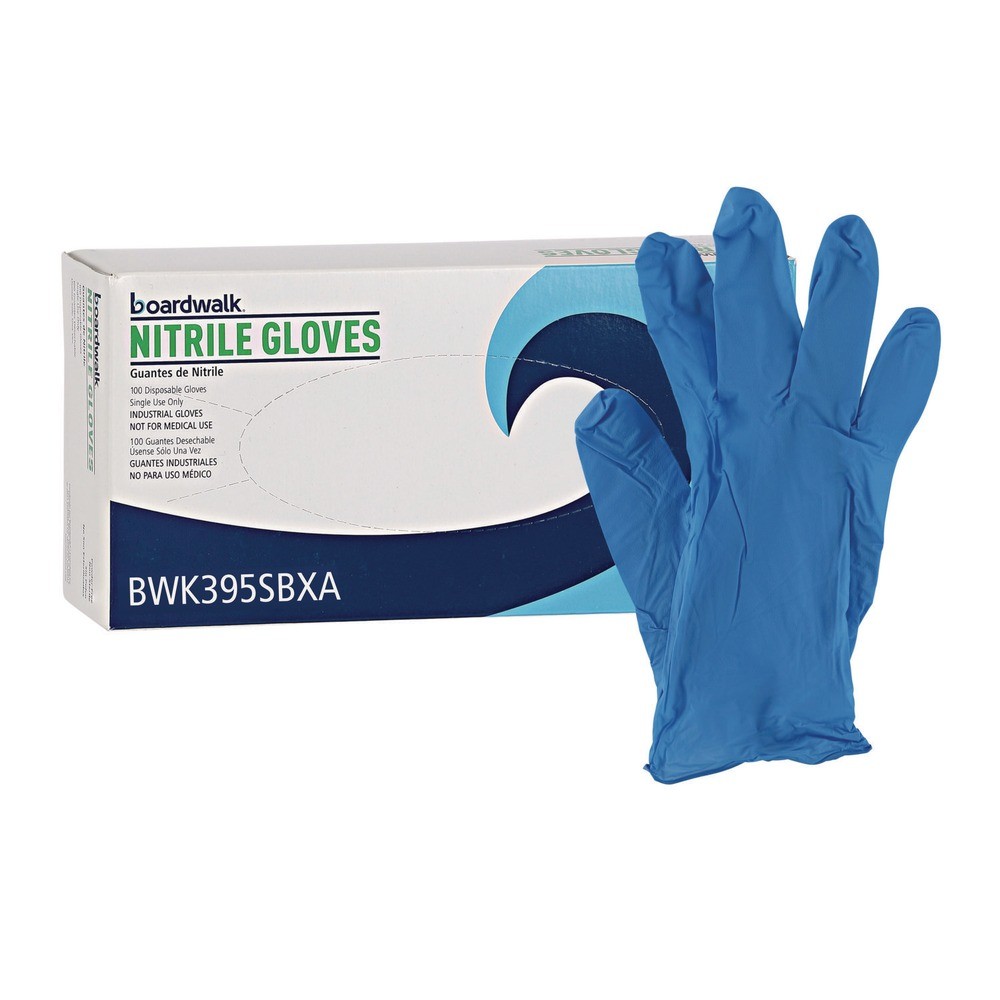 Boardwalk 395SBXA 5 mil Disposable Nitrile Gloves – Small, Blue (100/Box) New
