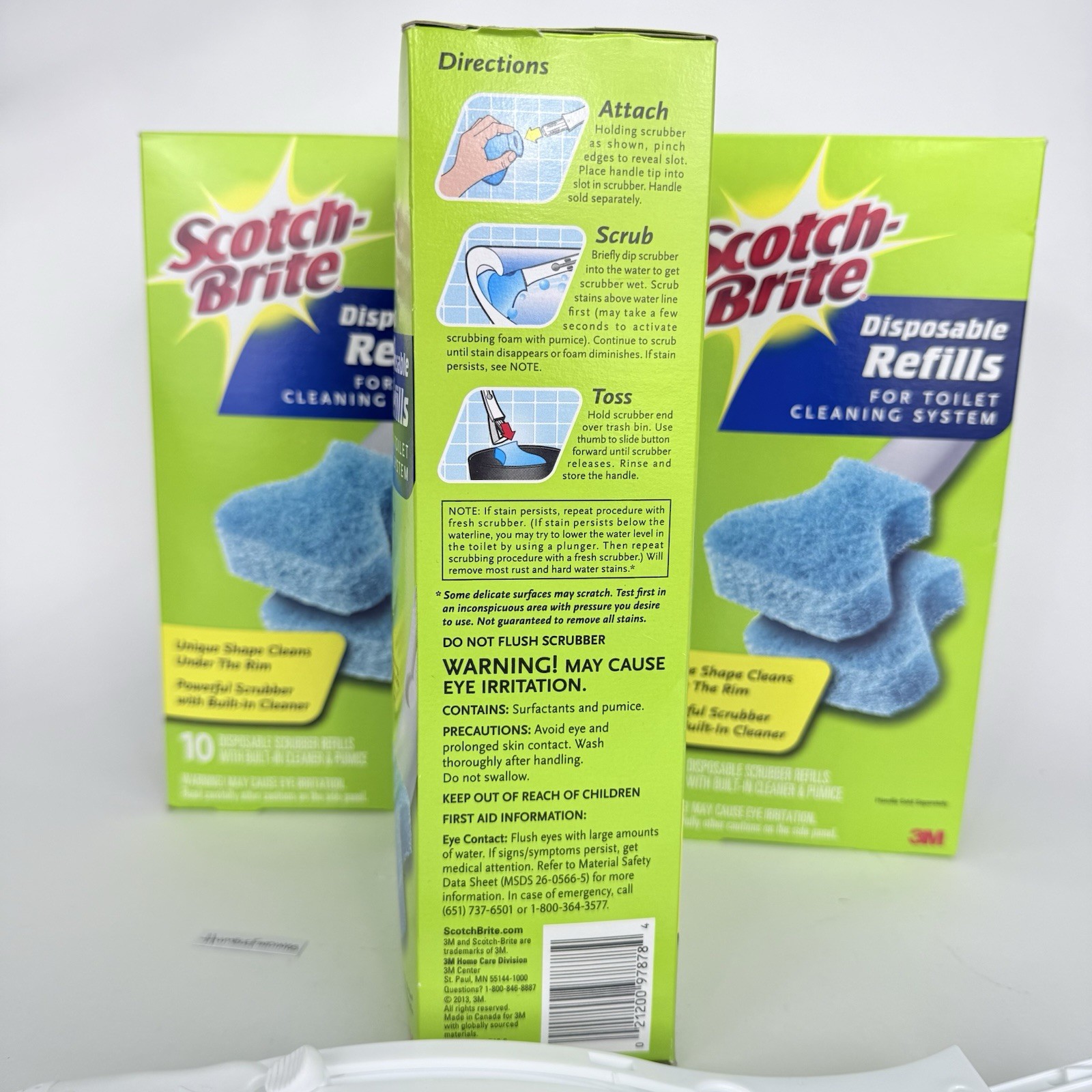 Scotch Brite Scrubber Handle & 30 Disposable Refill Pads Toilet Cleaning Refills