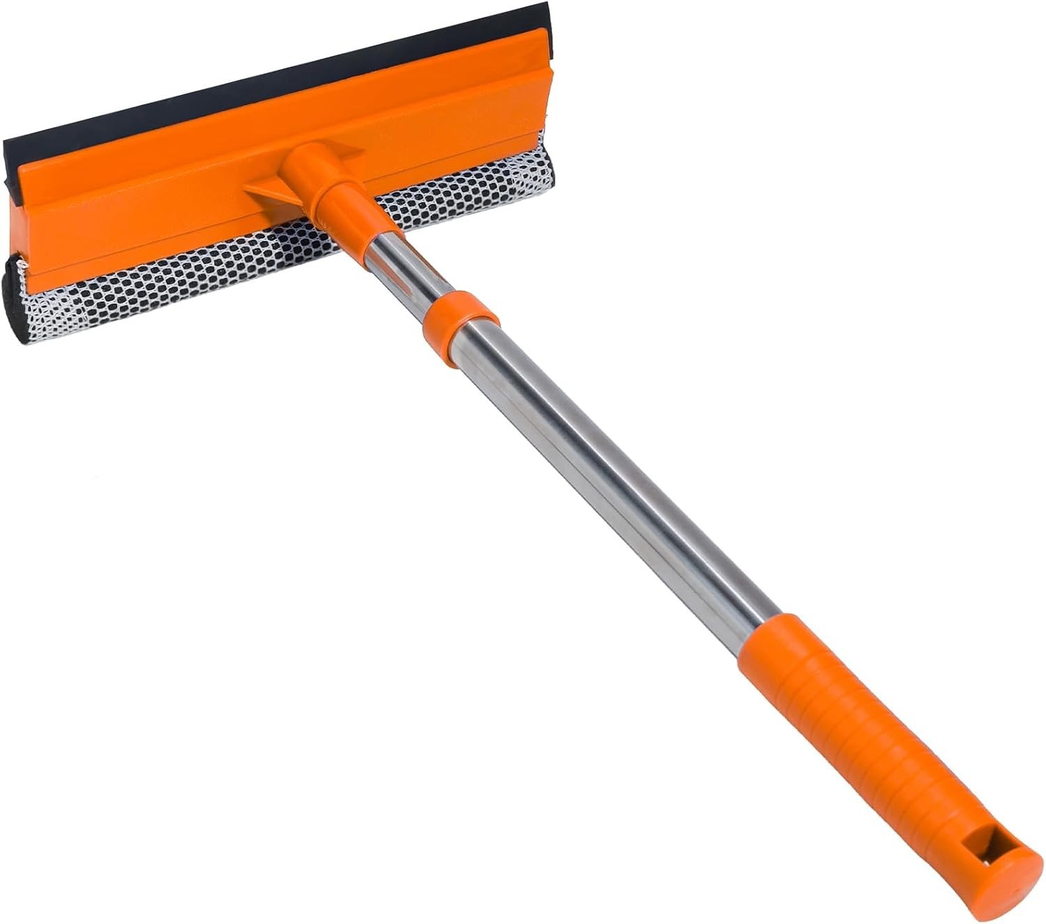 2 in 1 Car Windshield Squeegee with 15.3 to 23.6 Inch Retractable Handle Orange