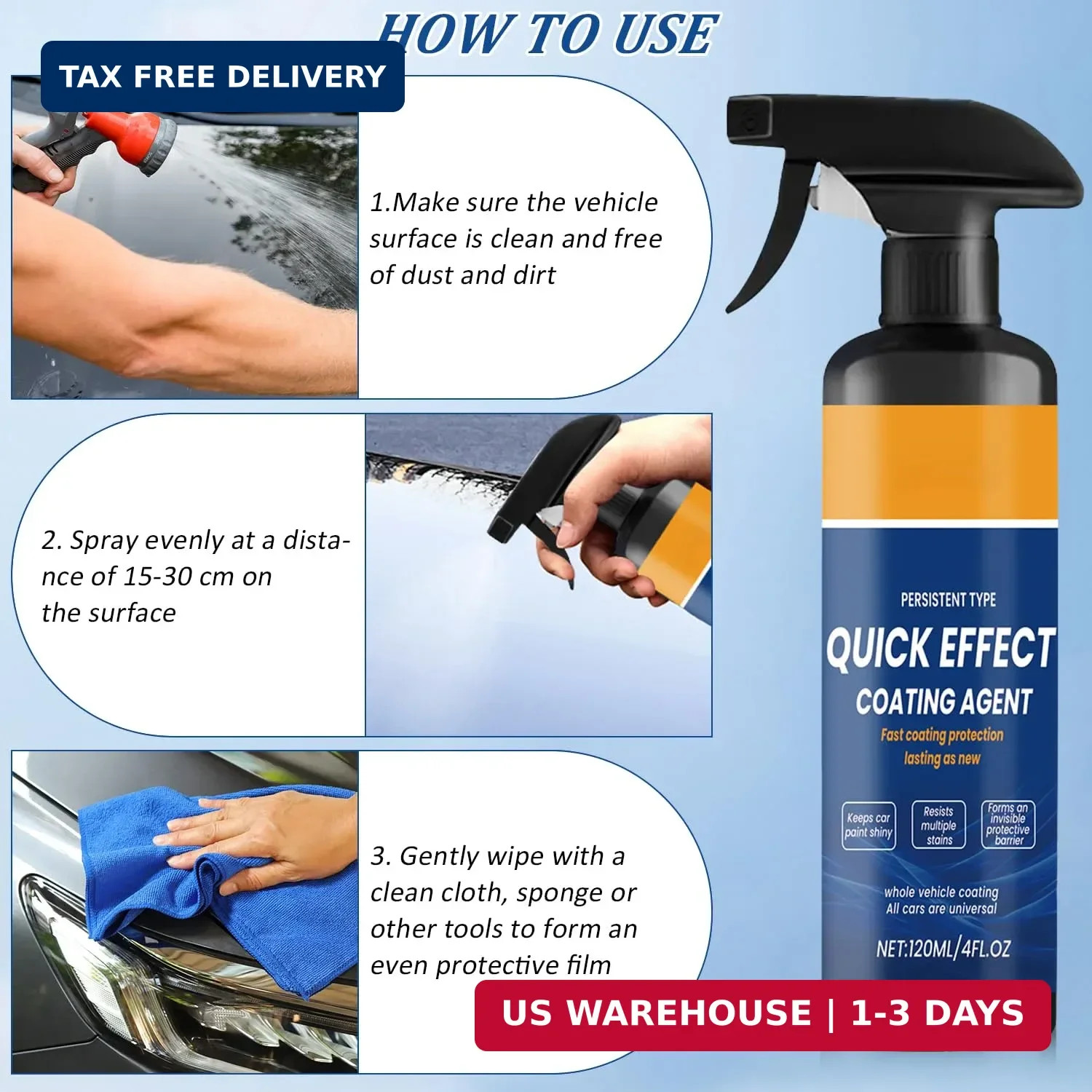 2Pcs Advanced Car Quick-Acting Coating Agent Spray, Quick Effect Coating Agent f