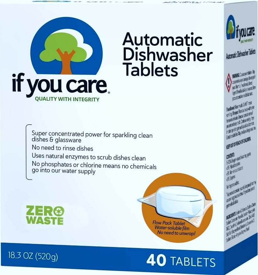 Dishwasher Tablets Natural Dish Cleaner Detergent Dishwashing Soap Tabs – 40 pcs