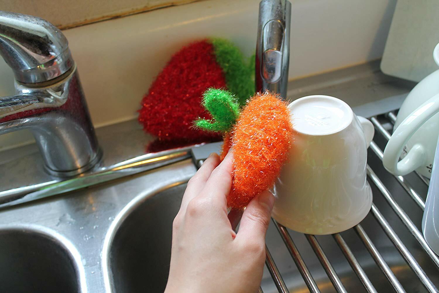 Multi Use Last-Long Non Scratch Odorless Scrubber Dish Wash Fruit Shape Sponges