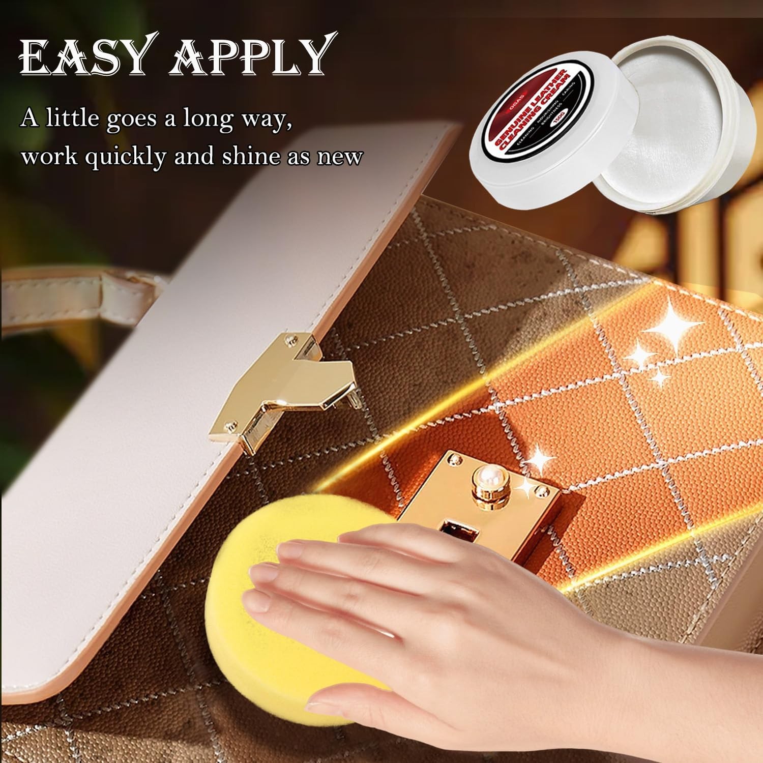 Leather Cleaner and Conditioner, Cleaning & Recoloring Cream for Leather Furnitu