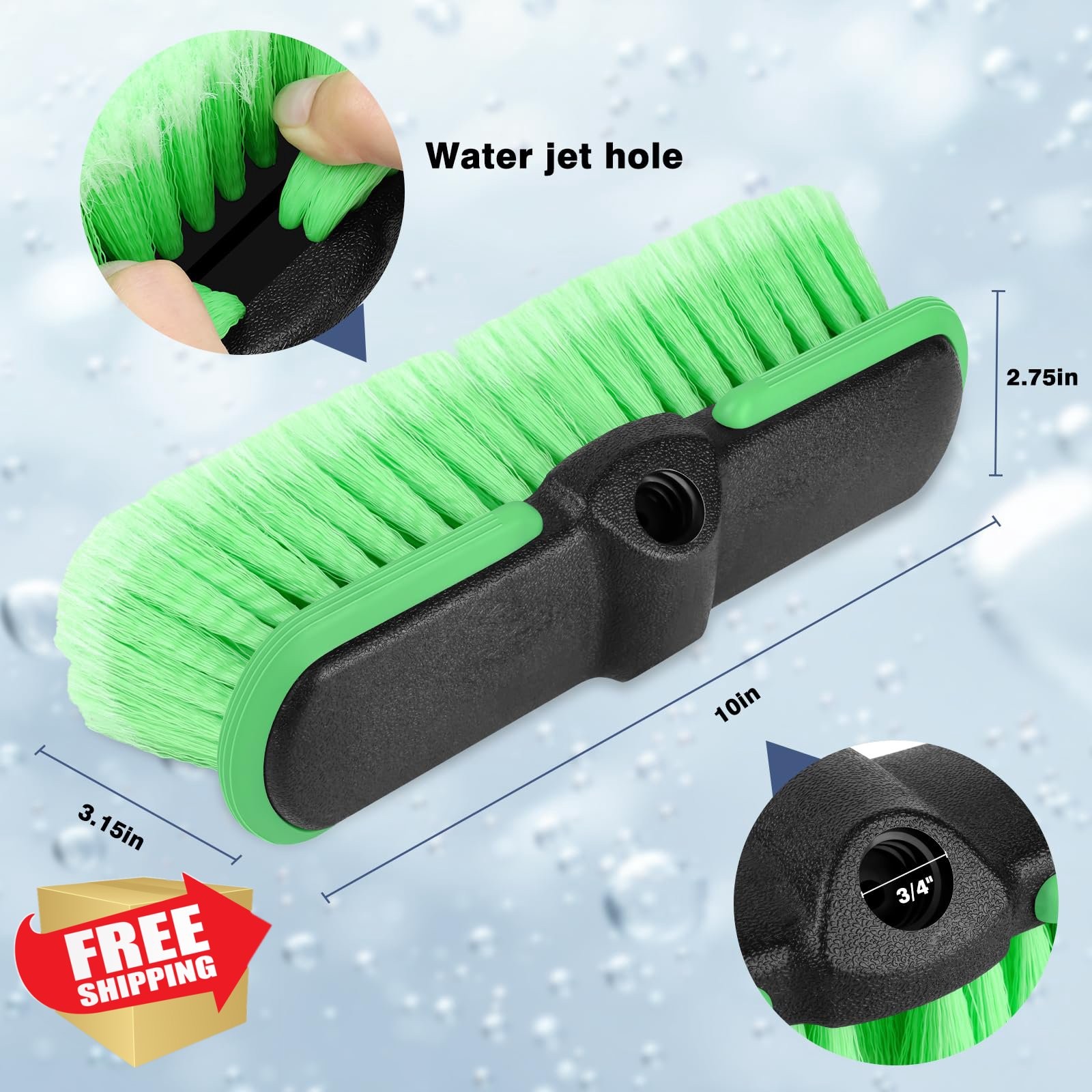 Liqmeivre 10″ Car Wash Brush Head Attachment Extension Pole