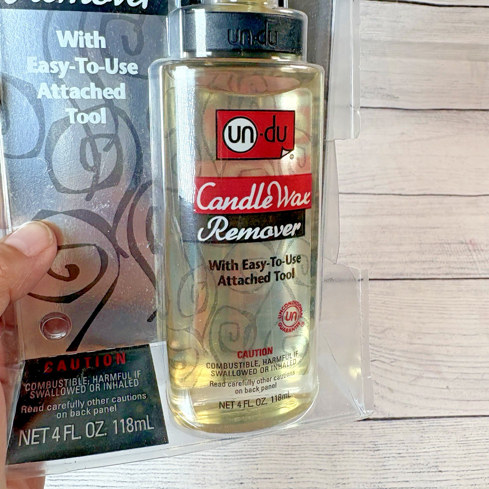 Un-Du Candle Wax Remover With easy to use attached Tool-New In Plastic