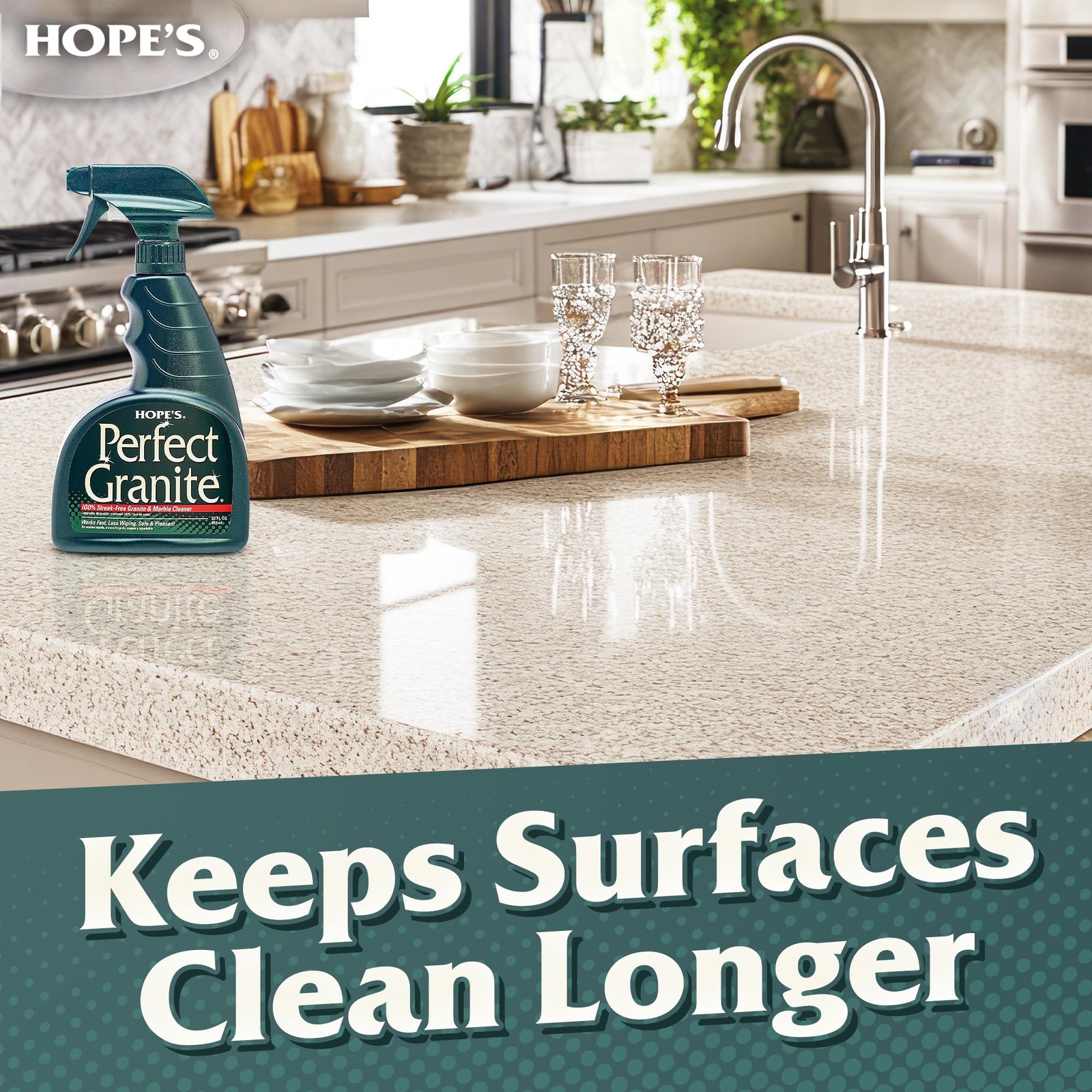 Granite & Marble Countertop Cleaner Refill, Stain Remover, 67.6 Ounces