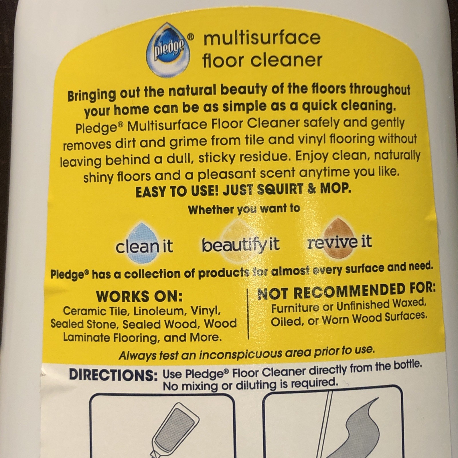 Pledge Clean It Multisurface Floor Cleaner Rainshower, 27oz