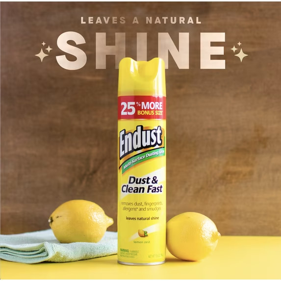 Endust® Multi-Surface Dusting and Cleaning Spray, Lemon Zest, Aerosol, 12.5 oz.