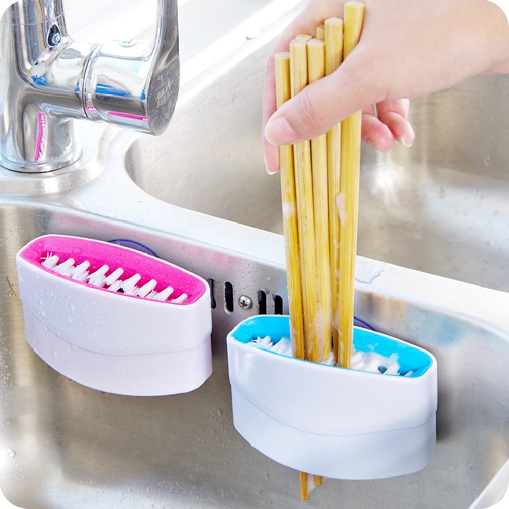 3 Pcs Utensil Cleaning Suction Brush Dishwashing Brushes for Dishes