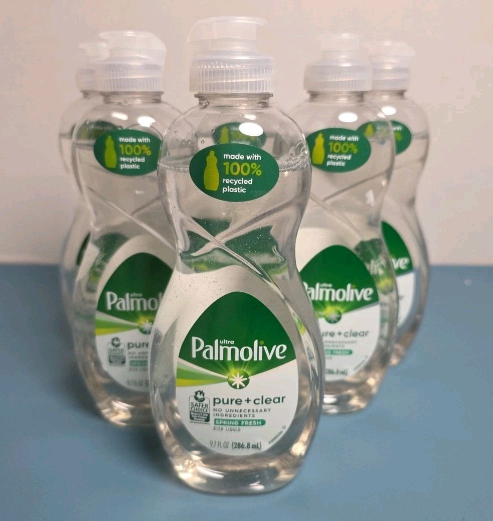 6 Ultra Palmolive Pure + Clear SPRING FRESH Dish Liquid 9.7 FL oz. Dish Soap NEW