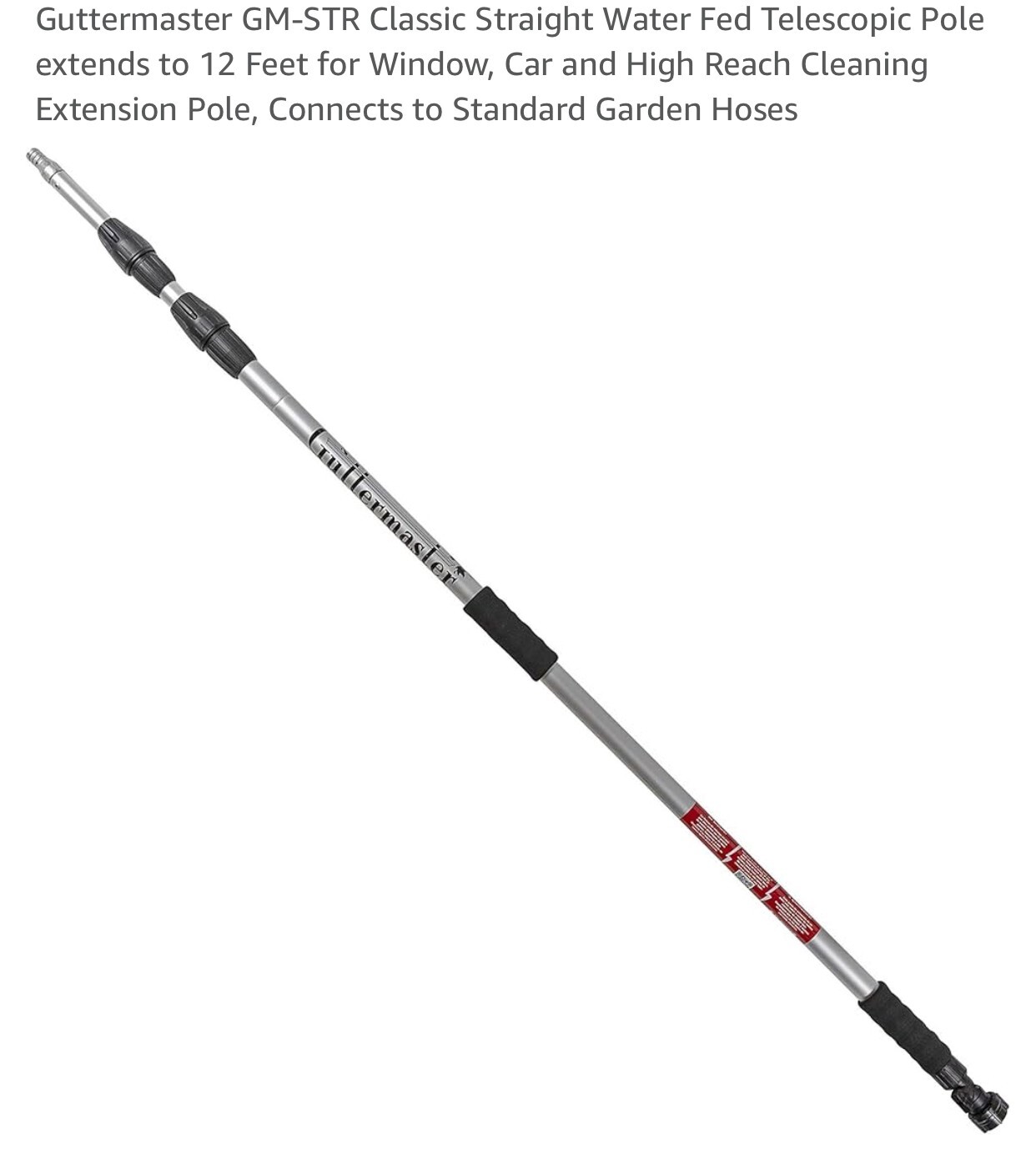 GutterMaster Classic Straight Water Fed Telescopic Pole extends to 12 Feet