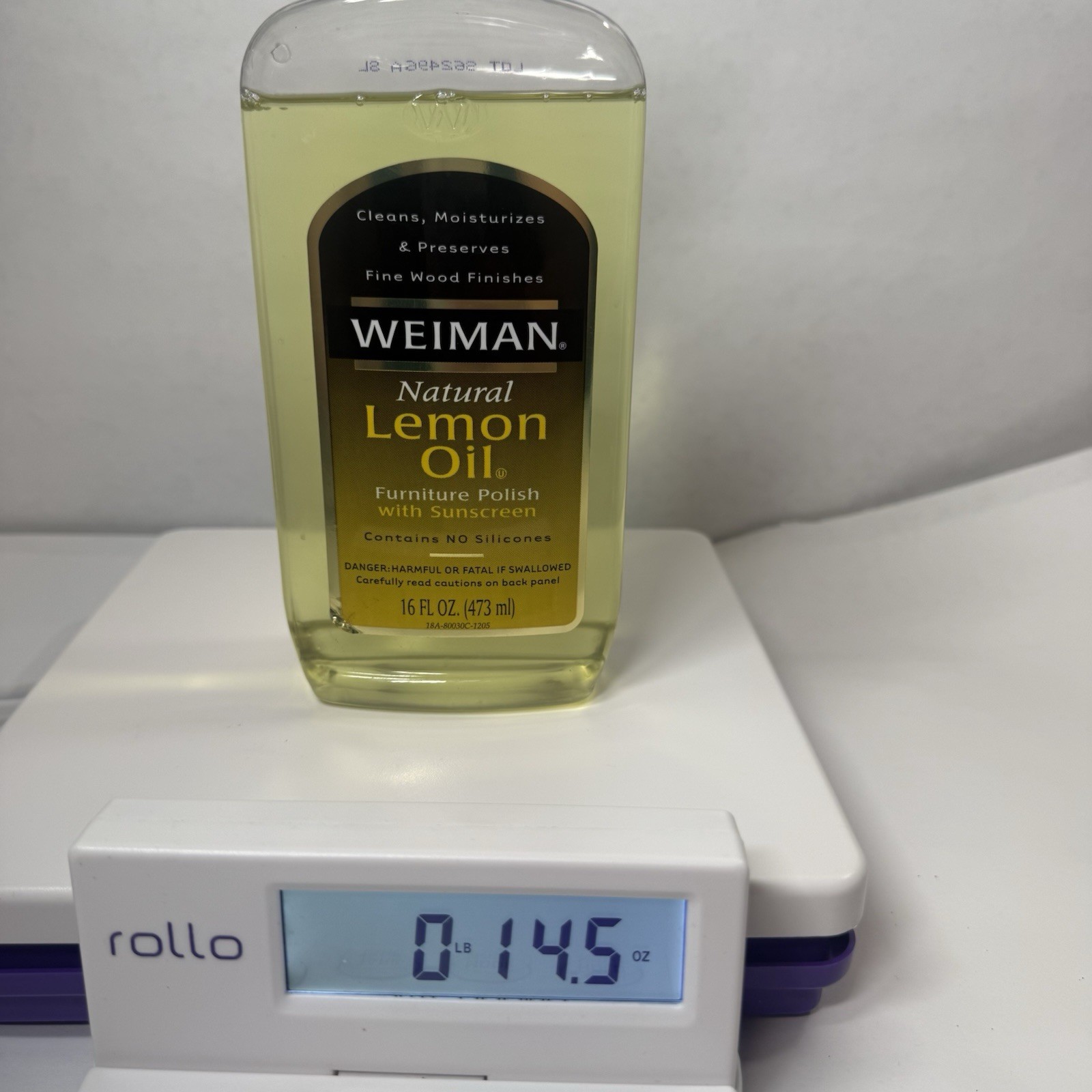 Weiman Natural Lemon Oil Wood Furniture Polish w/ Sunscreen – 16 fl oz UV Protec