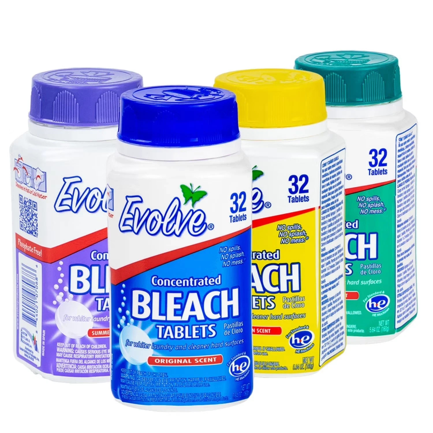 Evolve Bleach Tablets 64 Count Summer Lavender Multi Purpose Cleaning Tablets