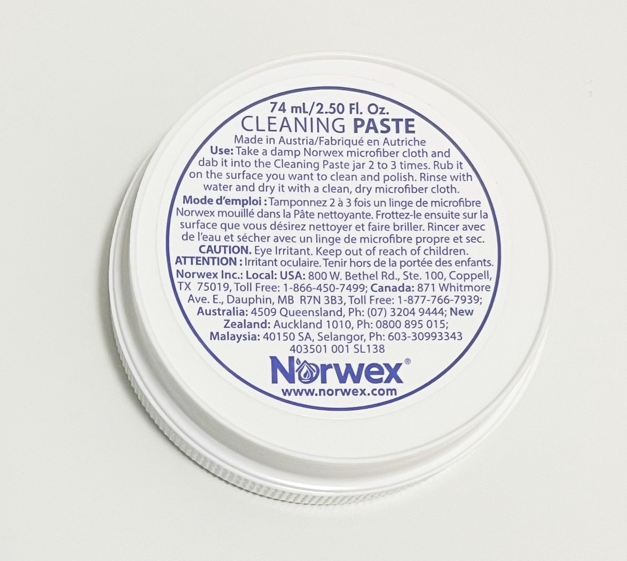 New Norwex Cleaning Paste 74ml 2.50 Fl.Oz Stain Removal, Cleans Dirt & Polish