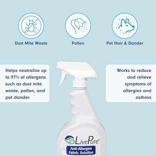 LivePure Anti-Allergen 32 OZ Fabric Spray for Household 32 Fl Oz (Pack of 1)