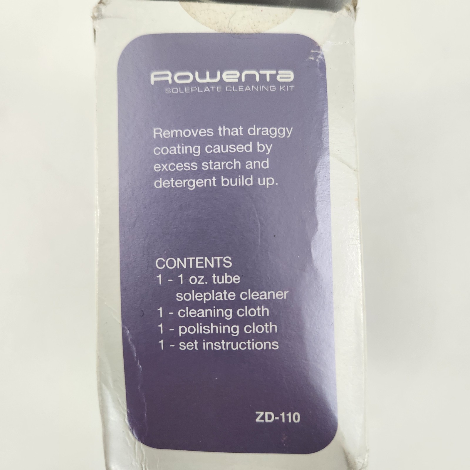 Rowenta Soleplate Cleaner Kit Non Toxic Iron Cleaning Cream and Cloths 1 oz