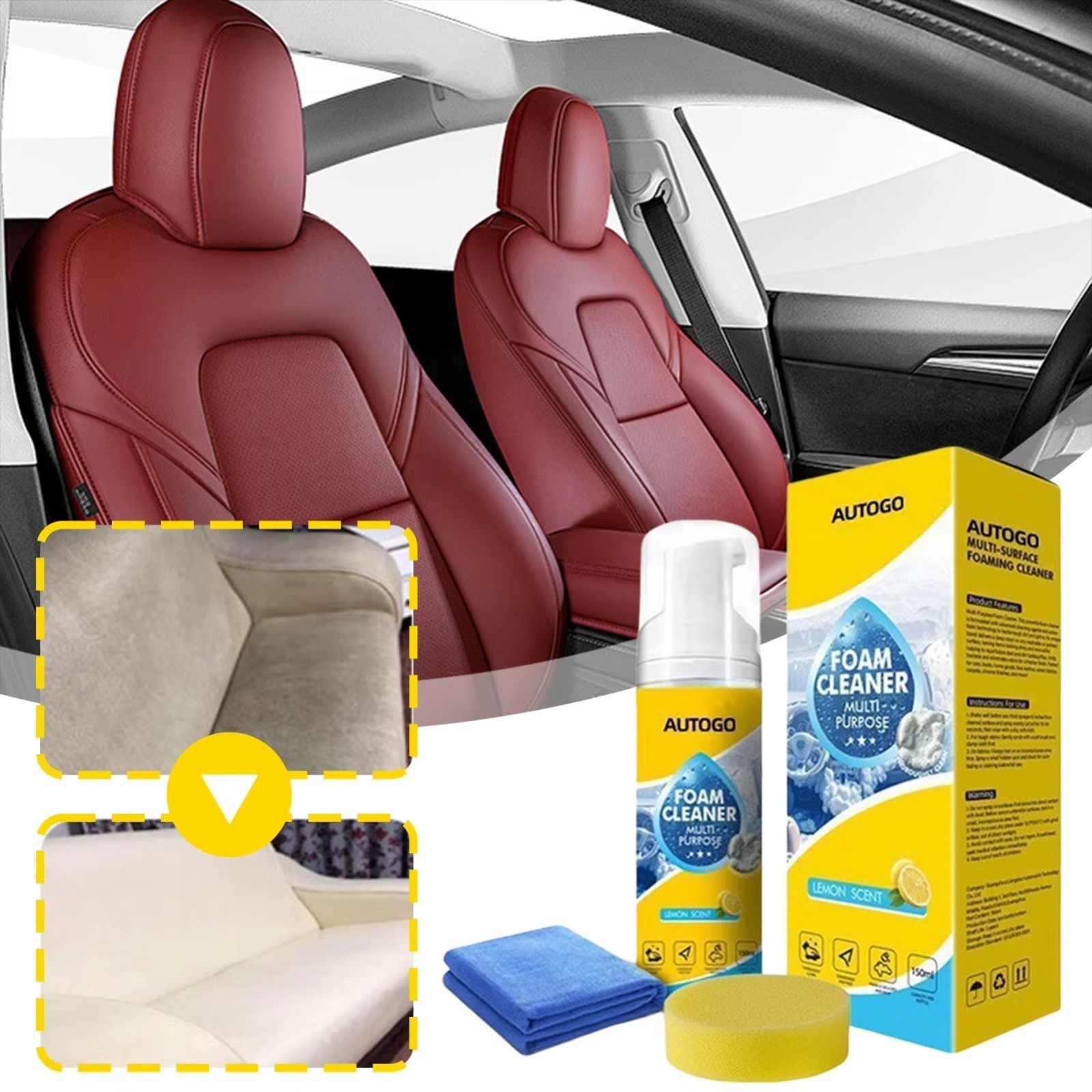 4-in-1 Multi-Enzyme Foam Cleaner, Deep Cleaning Spray for Car Kitchen Bathroom