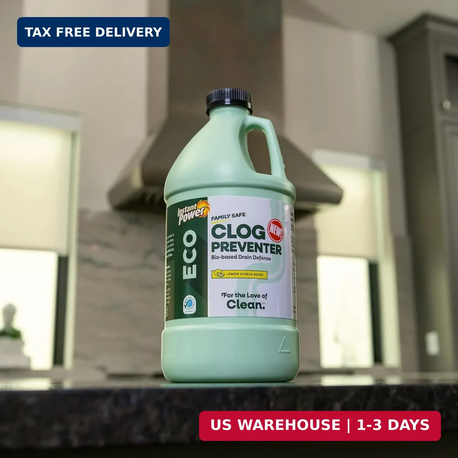 Instant Power Eco Clog Preventer – Enzyme Drain Cleaner Liquid and Deodorizer fo