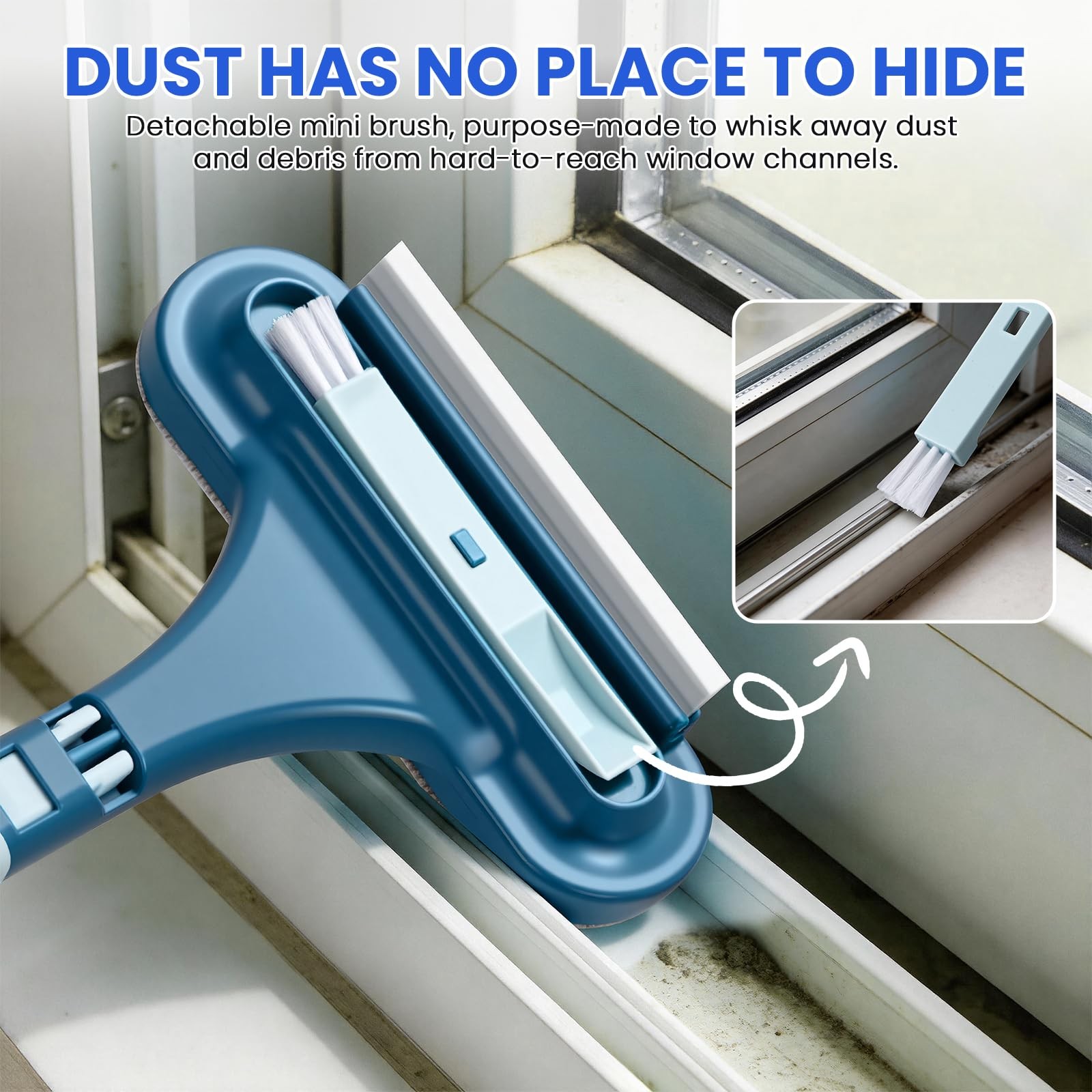 2-in-1 Screen Cleaning Brush with Squeegee – Window Mesh Cleaner & Pet Hair f…