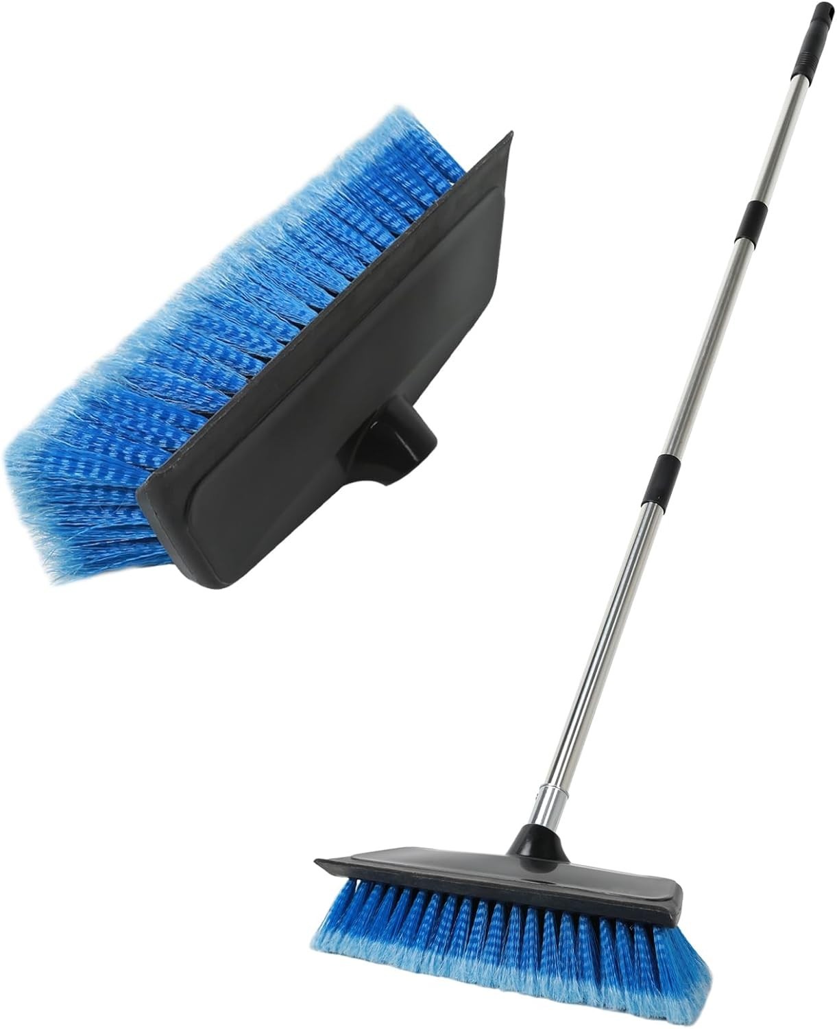 52″ Car Wash Brush with Rubber Squeegee & Extendable Handle