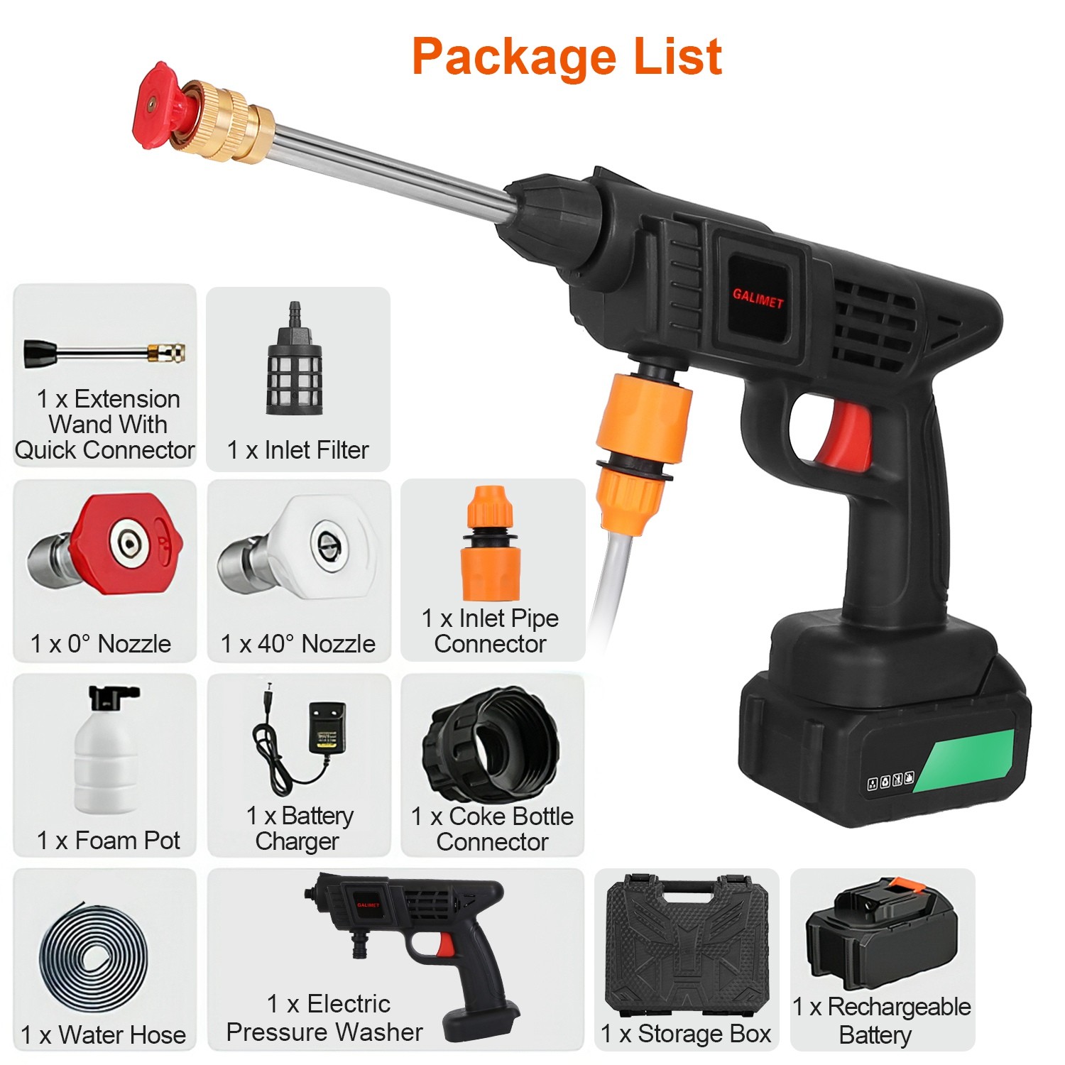 Cordless Pressure Washer Portable Electric Power Washer High Pressure Water Spra