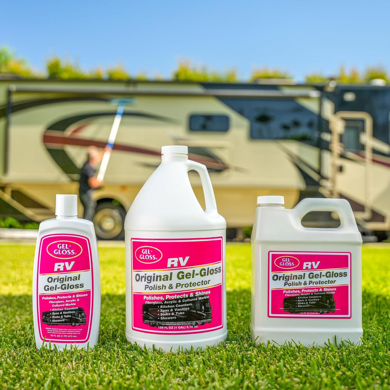 RV Fiberglass Polish Protector 16 oz Carnauba Wax Removes Water Spots Oxidation