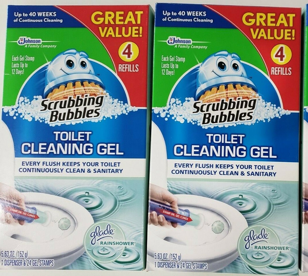 2 Scrubbing Bubbles Fresh Gel Toilet Cleaning Stamp – Pack Valuepack (8 Refills)