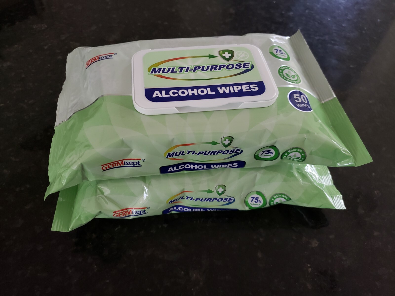 2X50 WIPES Multi-Purpose Office/Auto Alcohol Wipes 2 PACKS: 100 | DISTRIBUTOR