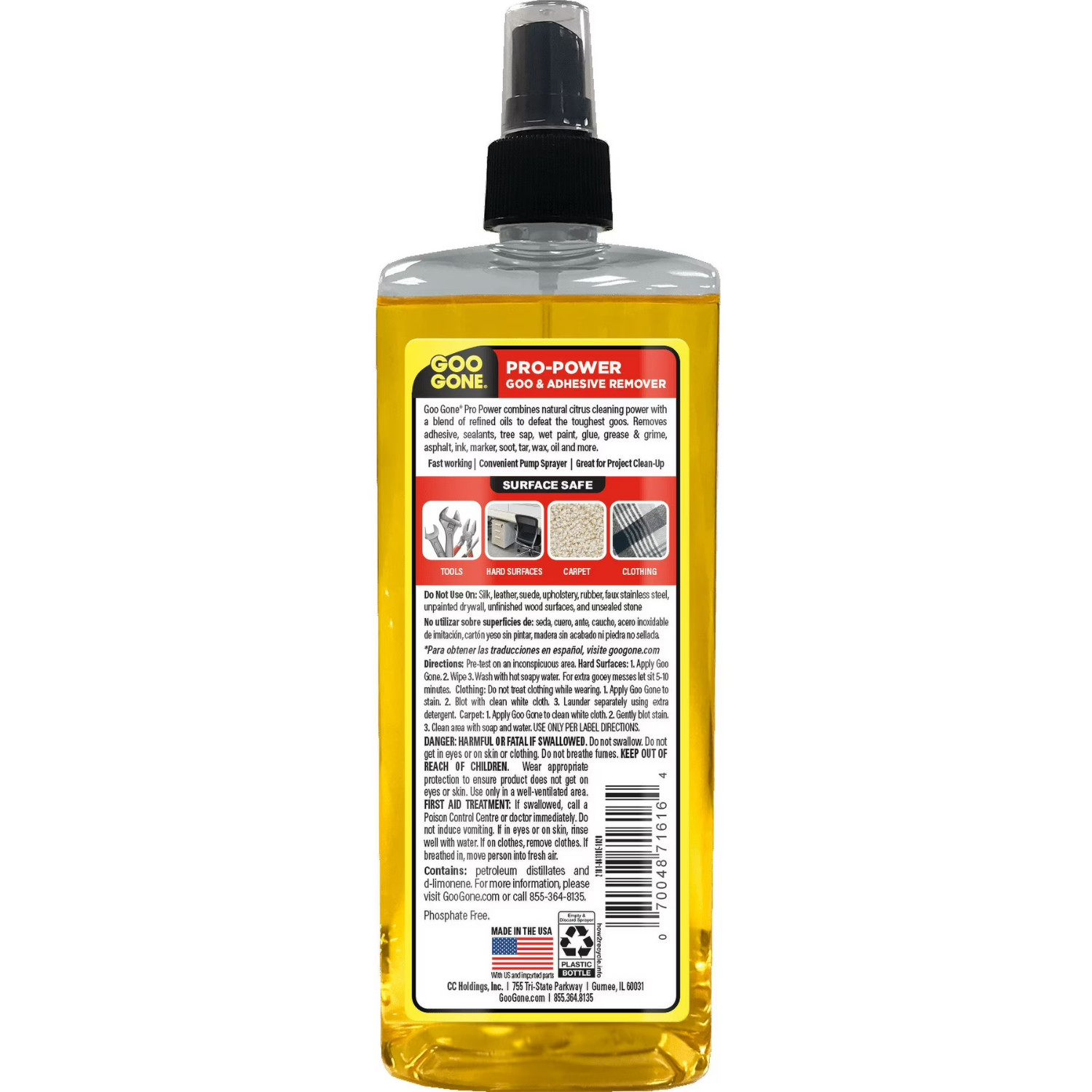 Goo Gone Pro-Power Goo & Adhesive Remover Pump Spray, Citrus-Based, 16 oz