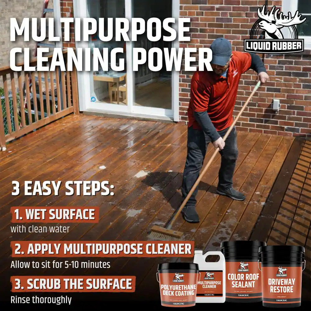 Liquid Rubber 1 Gal. Multipurpose Outdoor Cleaner for Wood, Concrete, Asphalt, B