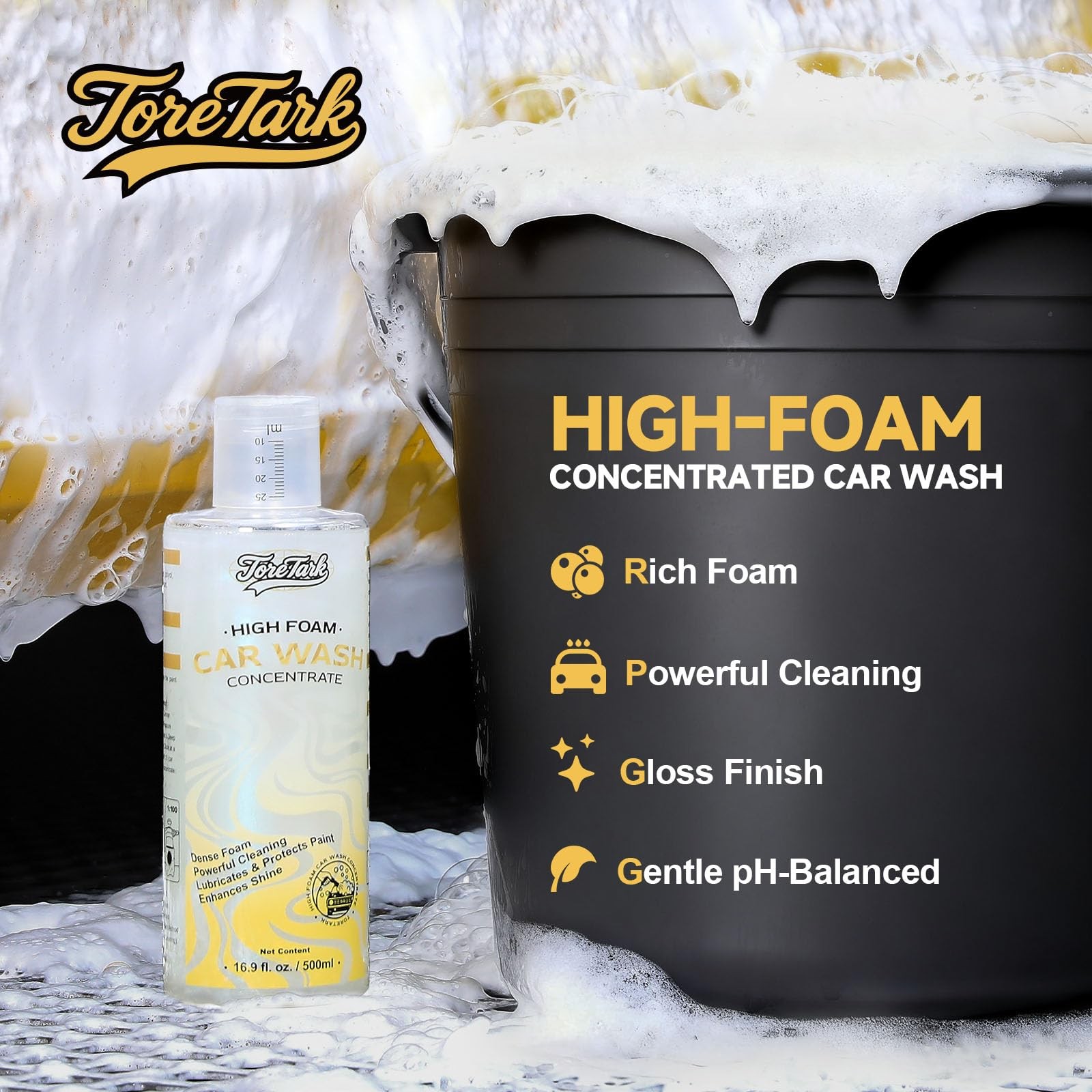 Car Wash Soap – High Foam, pH-Balanced & Concentrated Car Shampoo, Works with…