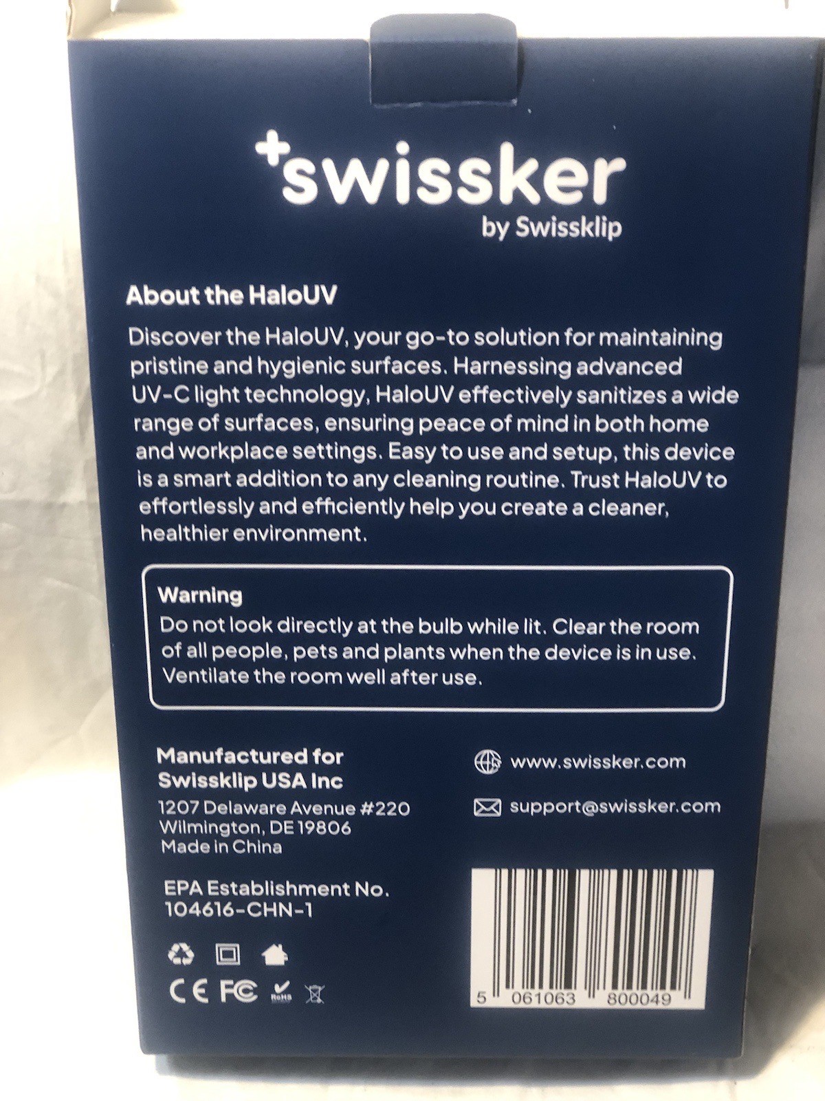 HaloUV Swissker by Swissklip Home Disinfection Device 4 PARTS NewOpenBox