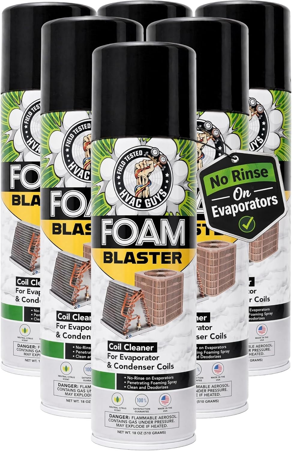 AC Coil Cleaner for Evaporator & Condenser – 6 Pack