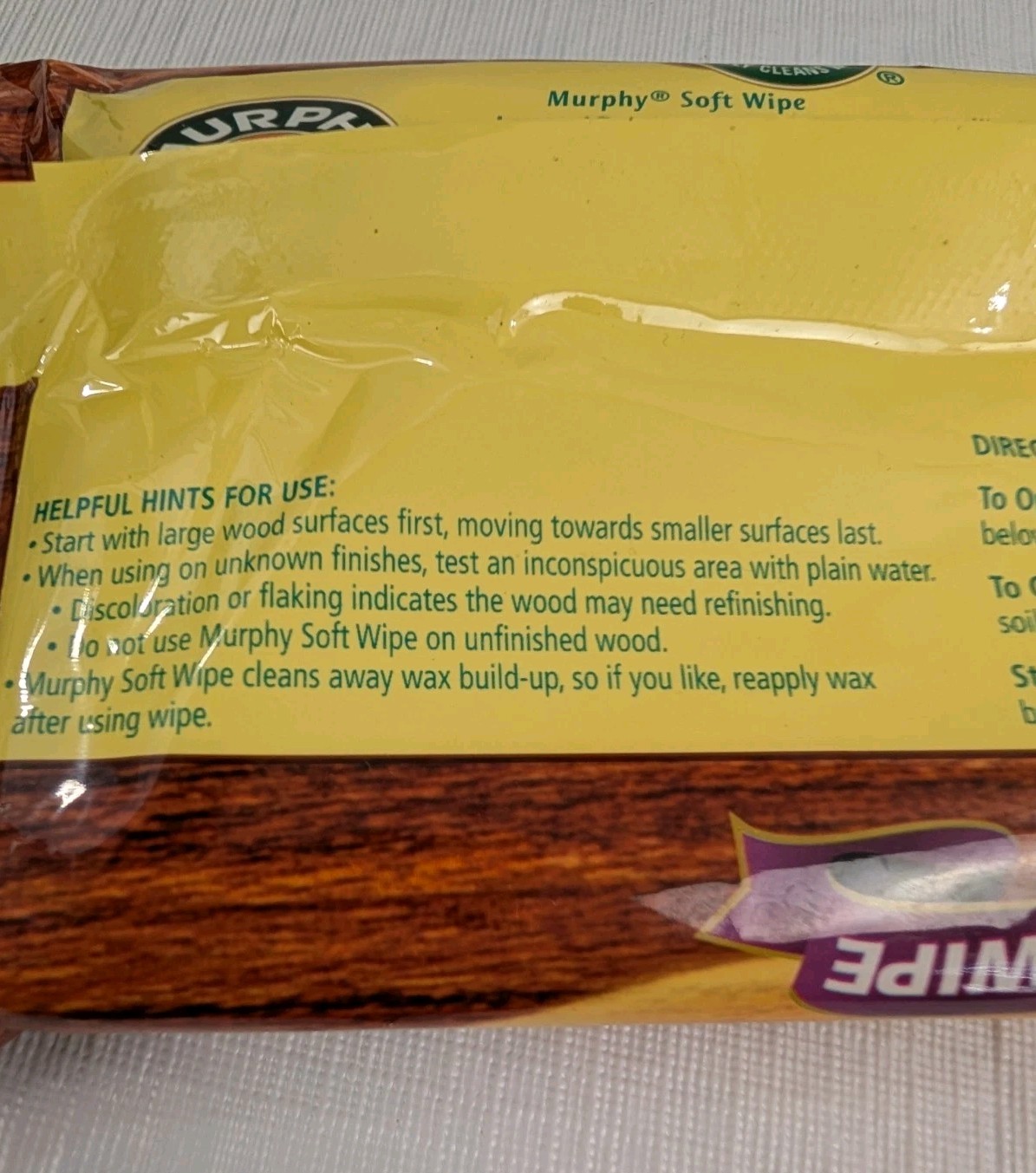 Murphy Soft Wipes Clean & Dust Multi-Use Wood Cleaner 18 Large Wipes New Sealed