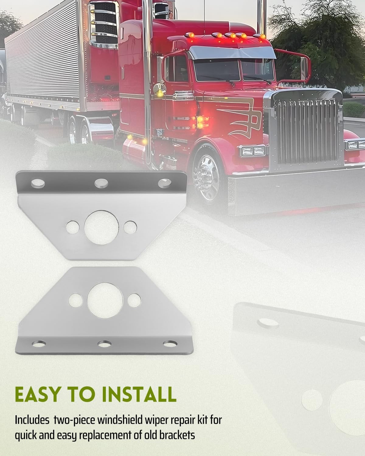 2 PCS Windshield Wiper Repair Brackets Kit Fit for Peterbilt 379 388 389, Sta…
