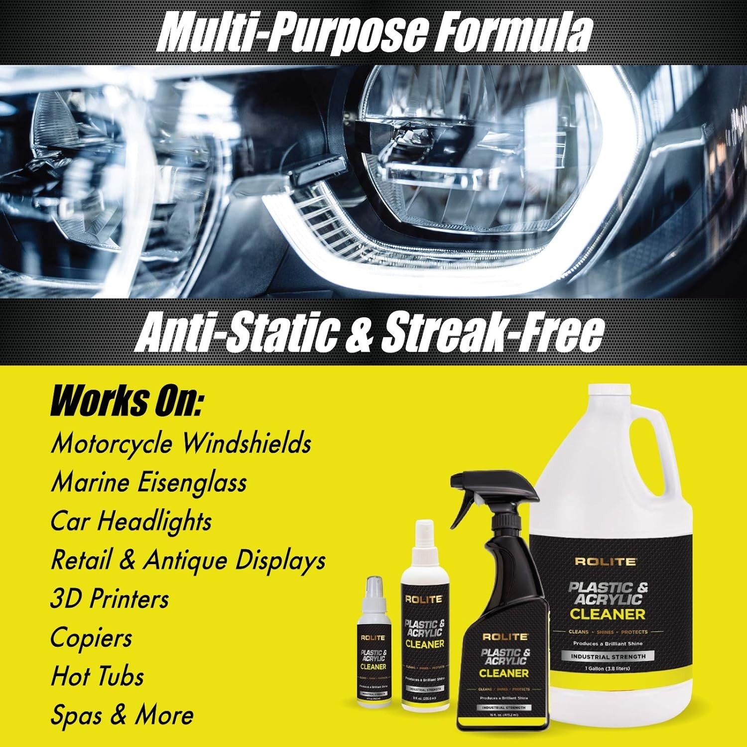 Plastic & Acrylic Cleaner Spray, 4 fl. oz. – Streak-Free Shine Formula
