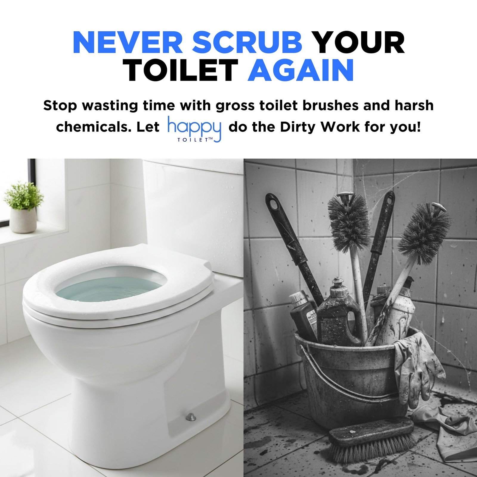 Happy Toilet Cleaner Automatic Toilet Bowl Cleaner – Easy to Install Toilet T…