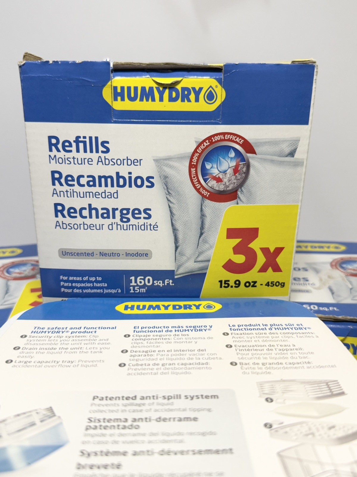 Humydry® Moisture Absorber with 3 Boxes of 3 Pack Absorber Refills Unscented